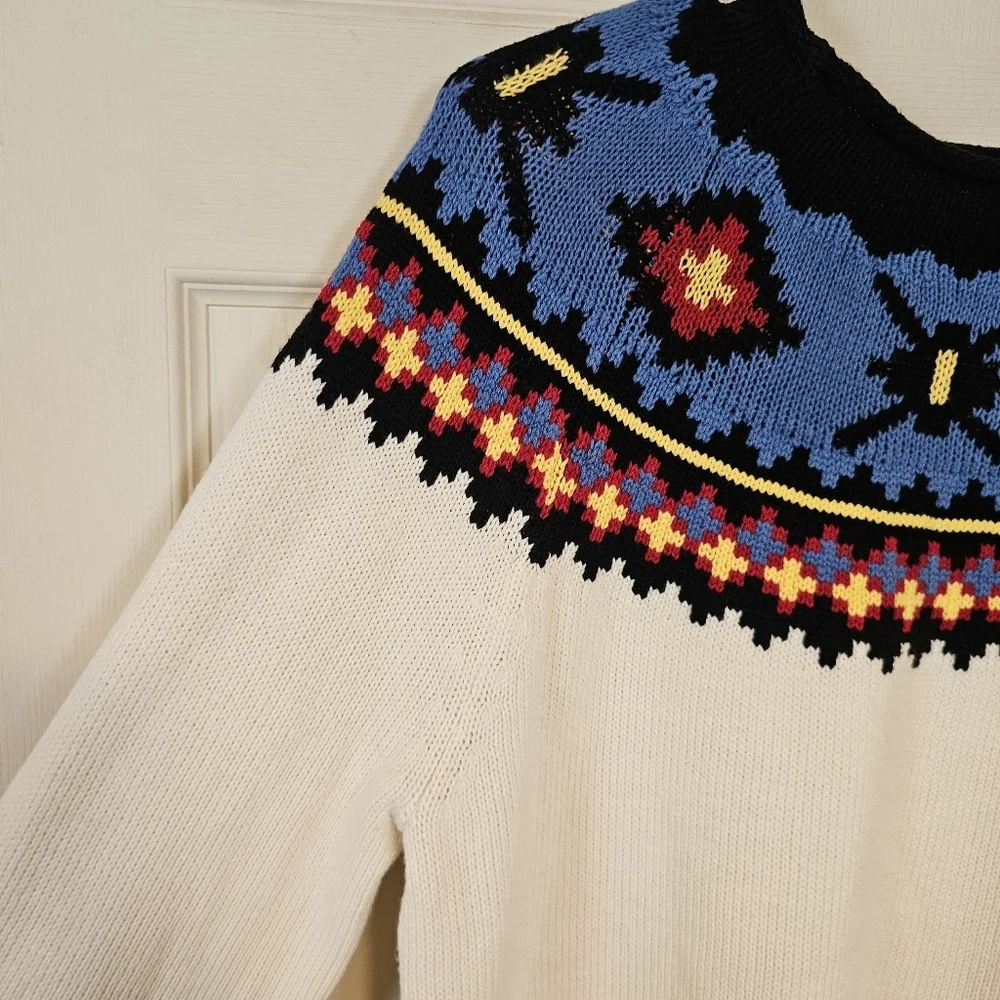 Chaps Ralph Lauren Vintage Fair Isle Western Aztec Knit Pullover Sweater - Picture 6 of 7